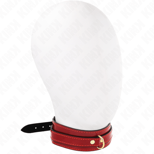 KINK - COLLAR AJUSTABLE ROJO VINO DETALLES DORADOS 29-42.5 CM X 4 CM - Optelum