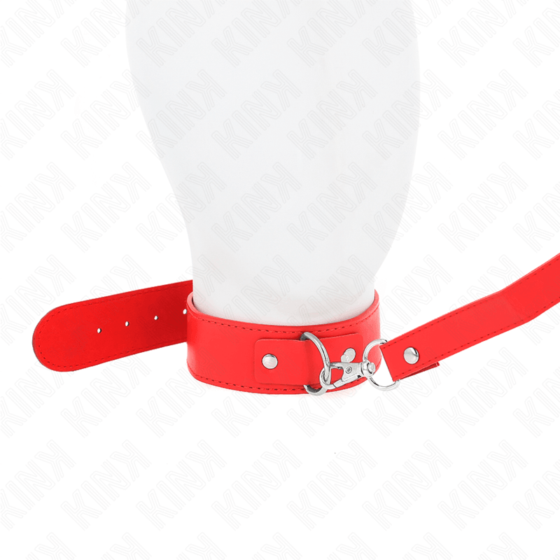 KINK - COLLAR CON CORREA 116 CM FINO ROJO AJUSTABLE 32-50 CM X 8 CM - Optelum