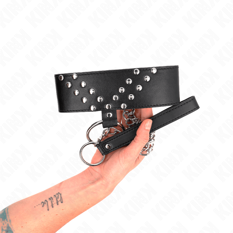 KINK - COLLAR CON CORREA 65 CM CON REMACHE EN V AJUSTABLE 36-43 CM X 5 CM - Optelum