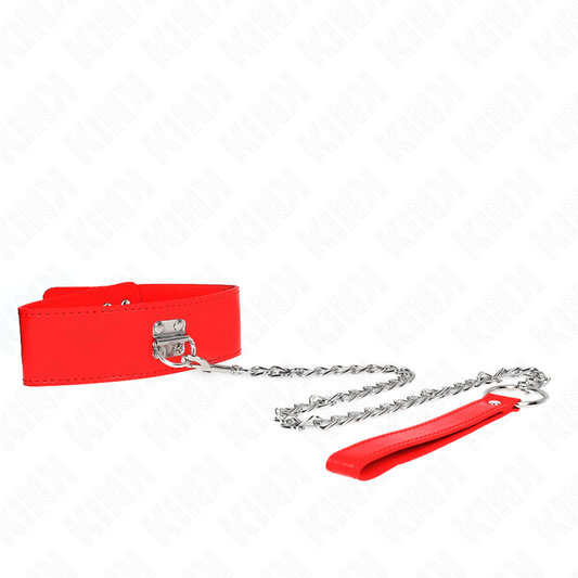 KINK - COLLAR CON CORREA 65 CM ANCHO ROJO AJUSTABLE 33.5-41 CM X 5 CM - Optelum