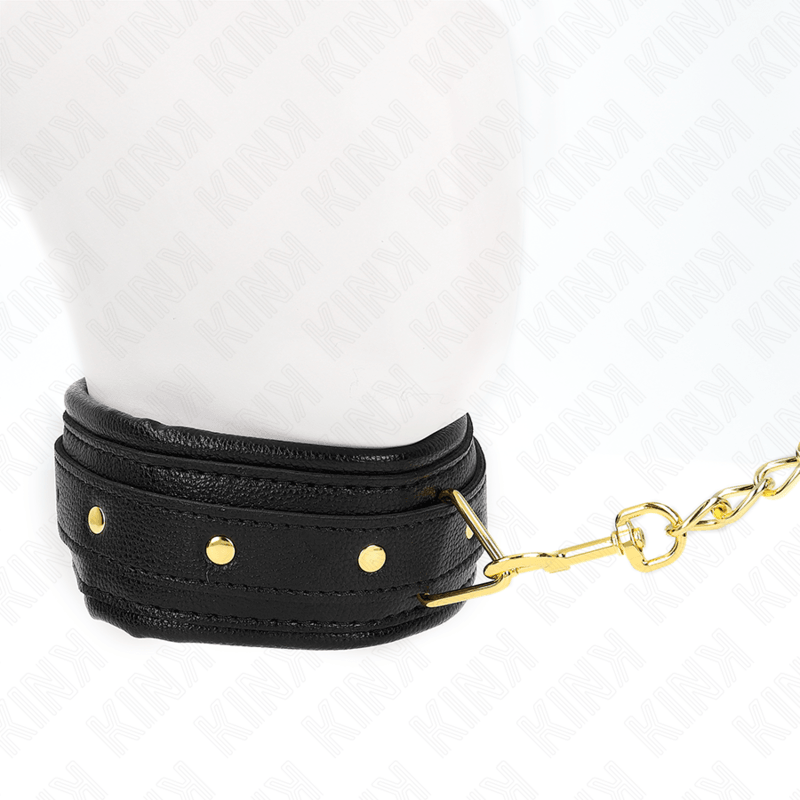 KINK - COLLAR CON CORREA ESPONJA IMITACIÓN CUERO MODELO 1 AJUSTABLE 37-54 CM X 3 CM - Optelum