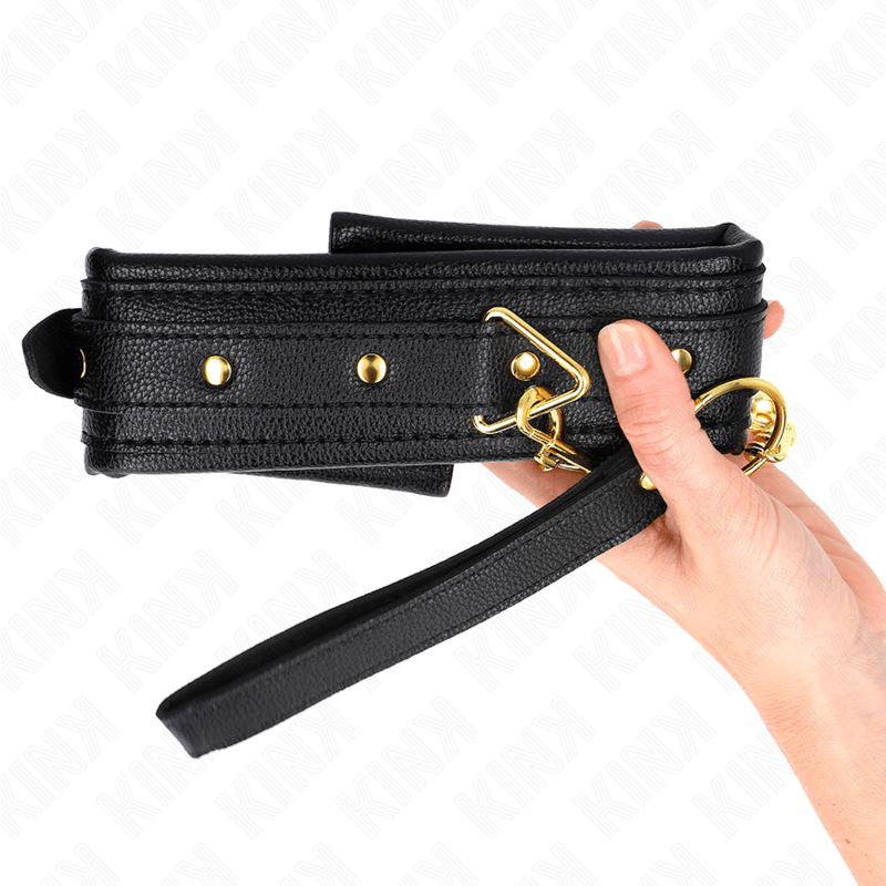 KINK - COLLAR CON CORREA ESPONJA IMITACIÓN CUERO MODELO 1 AJUSTABLE 37-54 CM X 3 CM - Optelum