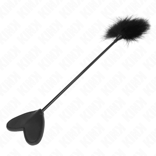 KINK - PLUMAS PARA COSQUILLAS CON PALETA DE CORAZÓN 31 CM - Optelum