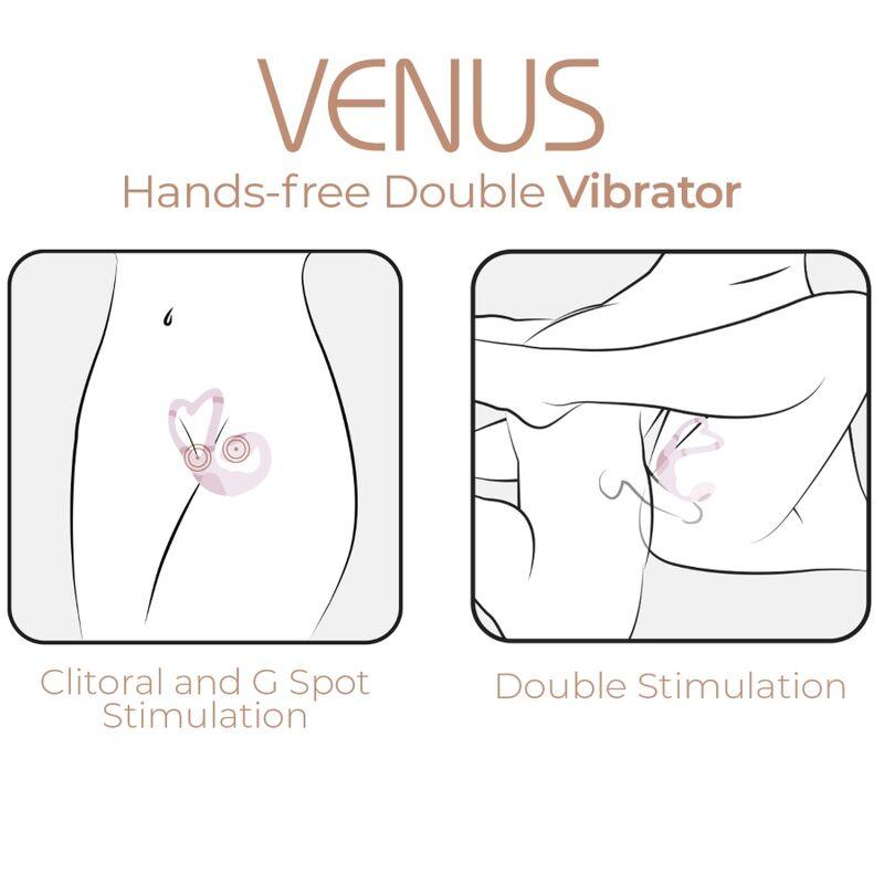ADRIEN LASTIC - VENUS DOBLE ESTIMULADOR CLÍTORIS & PUNTO-G APP GRATUITA ROSA - Optelum