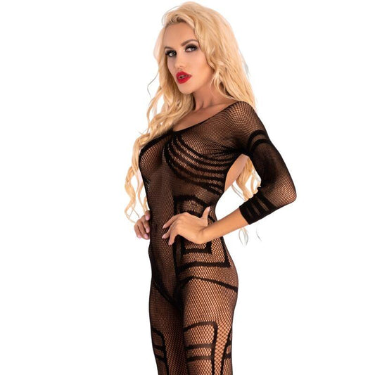 LIVCO CORSETTI FASHION - MONATA LC 17325 BODYSTOCKING CROTCHLESS NEGRO S/L - Optelum