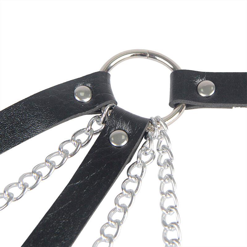 SUBBLIME - 953713 CINTURÓN DE BONDAGE PUNK HEBILLA METAL NEGRO TALLA ÚNICA - Optelum