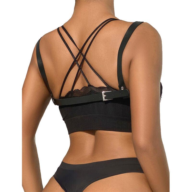 SUBBLIME - 953713 CINTURÓN DE BONDAGE PUNK HEBILLA METAL NEGRO TALLA ÚNICA - Optelum