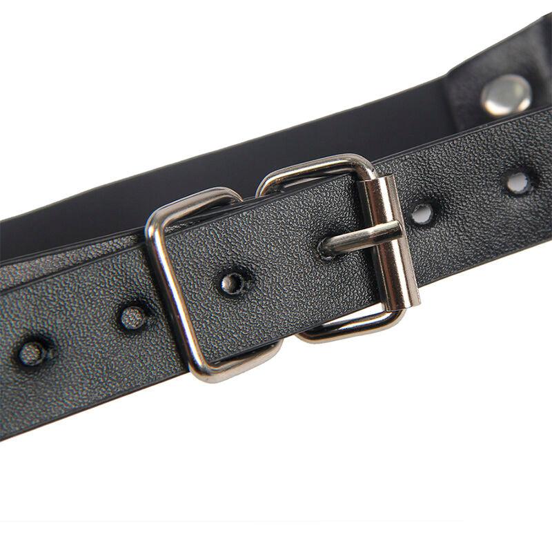 SUBBLIME - 953720 PINZAS PARA EL PECHO CON CORREA DE CUERO BONDAGE NEGRO TALLA ÚNICA - Optelum