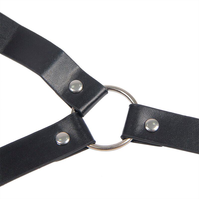 SUBBLIME - 953720 PINZAS PARA EL PECHO CON CORREA DE CUERO BONDAGE NEGRO TALLA ÚNICA - Optelum