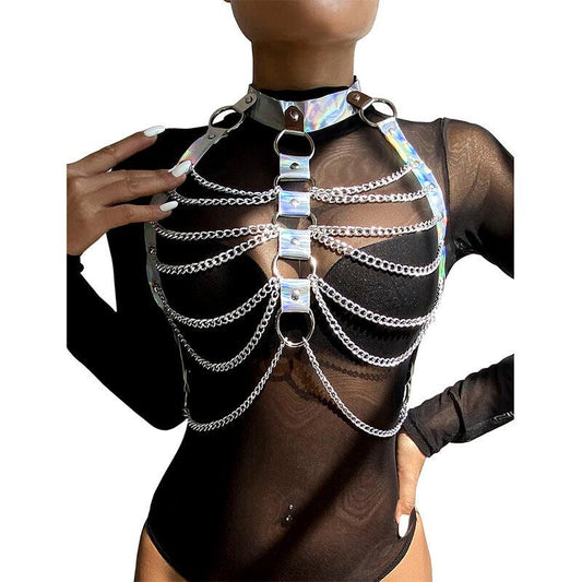 SUBBLIME - 953737 ARNÉS DE PECHO CON ANILLOS Y CADENAS PLATA TALLA ÚNICA - Optelum