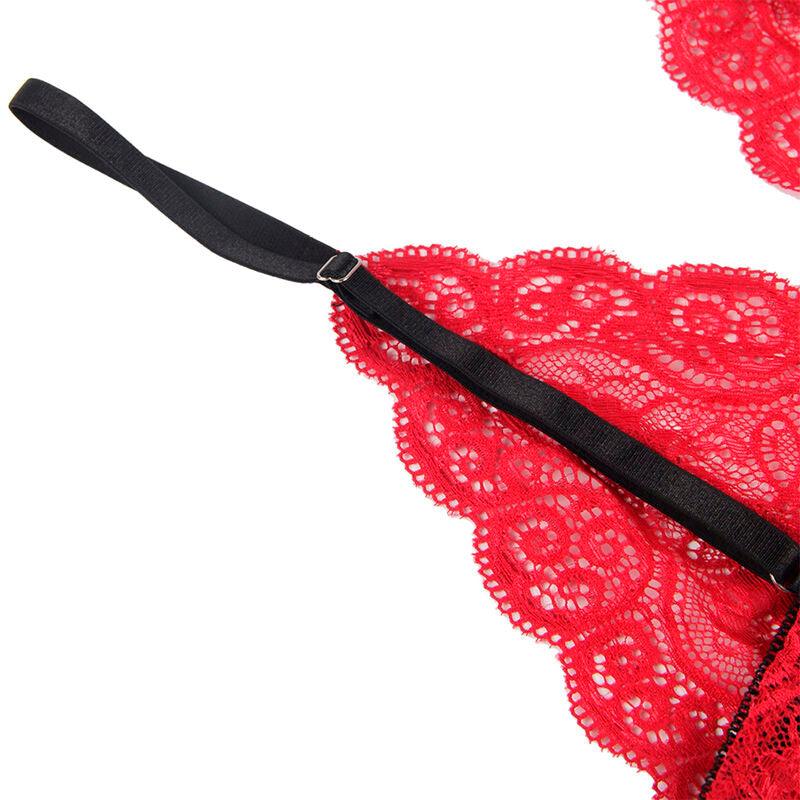 SUBBLIME - 953898 SET 3 PIEZAS ENCAJE Y SATEN ROJO S/M - Optelum