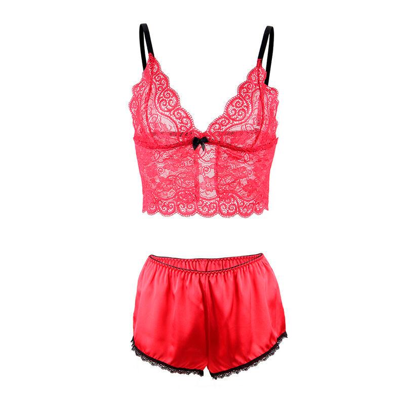 SUBBLIME - 953904 SET 3 PIEZAS ENCAJE Y SATEN ROJO L/XL - Optelum