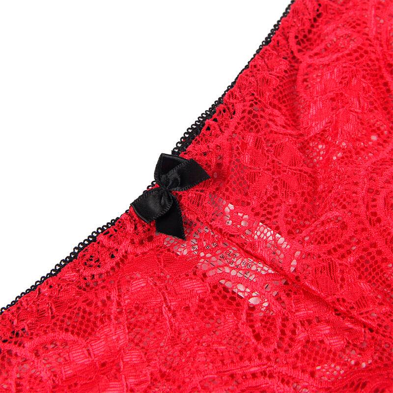 SUBBLIME - 953904 SET 3 PIEZAS ENCAJE Y SATEN ROJO L/XL - Optelum