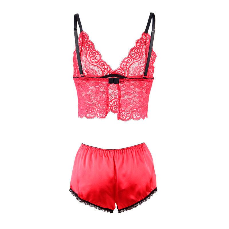 SUBBLIME - 953904 SET 3 PIEZAS ENCAJE Y SATEN ROJO L/XL - Optelum