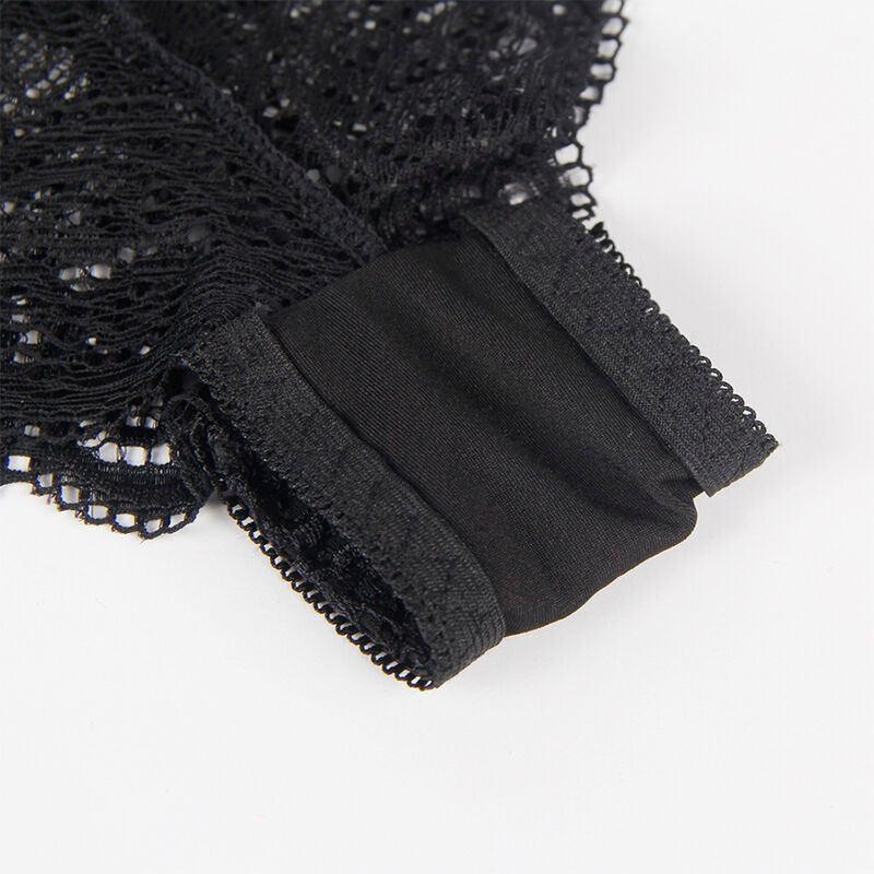 SUBBLIME - 953911 SET 3 PIEZAS ENCAJE Y SATEN NEGRO S/M - Optelum