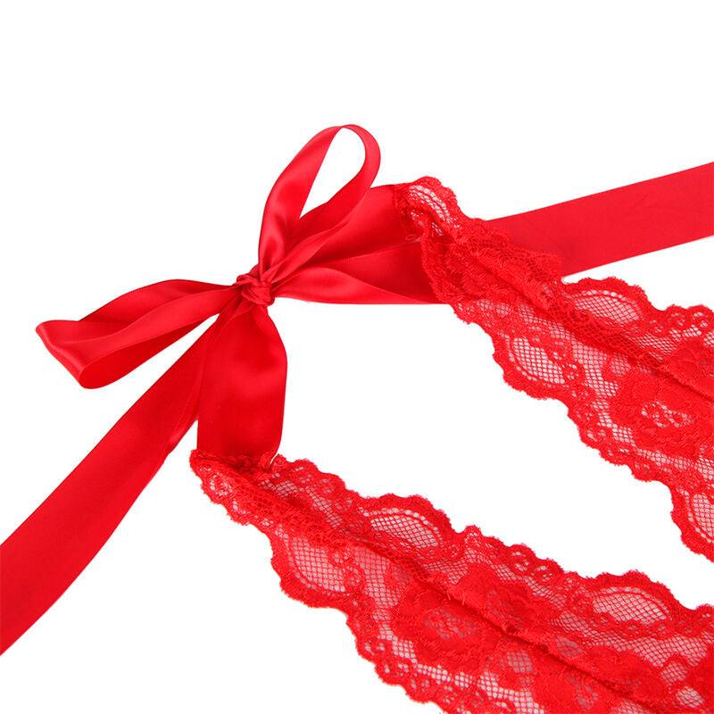 SUBBLIME - 953973 BODY SEXY CON VOLANTES + CINTURÓN ROJO S/M - Optelum
