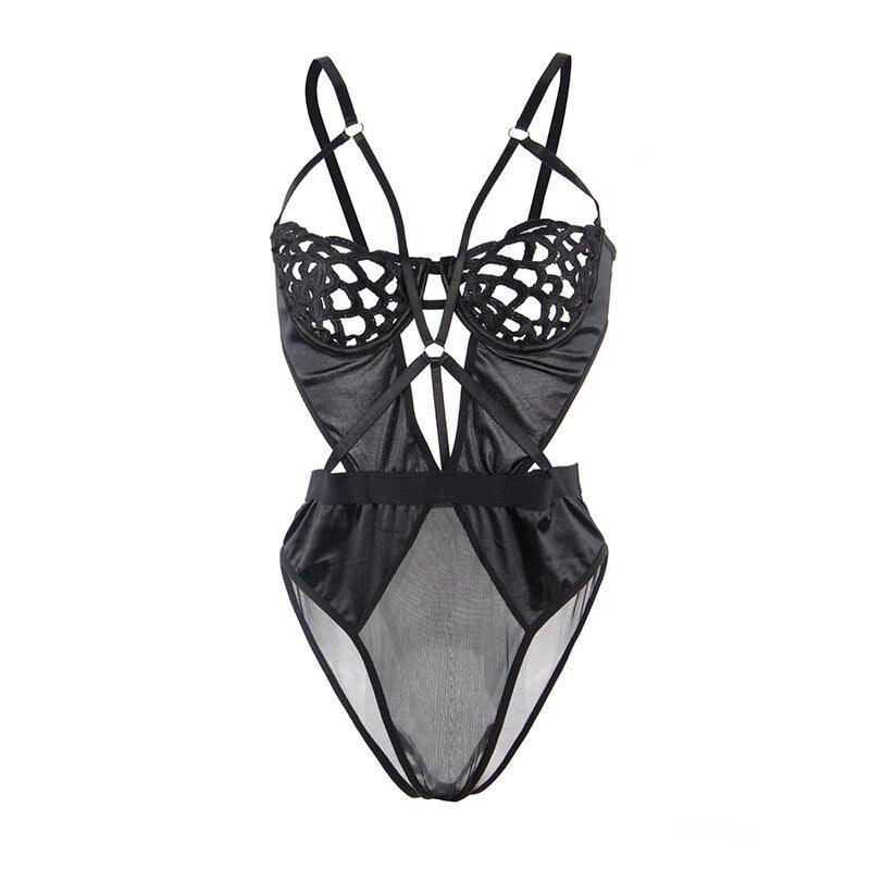 SUBBLIME - 954055 BODY SEXY DE ENCAJE NEGRO S/M - Optelum