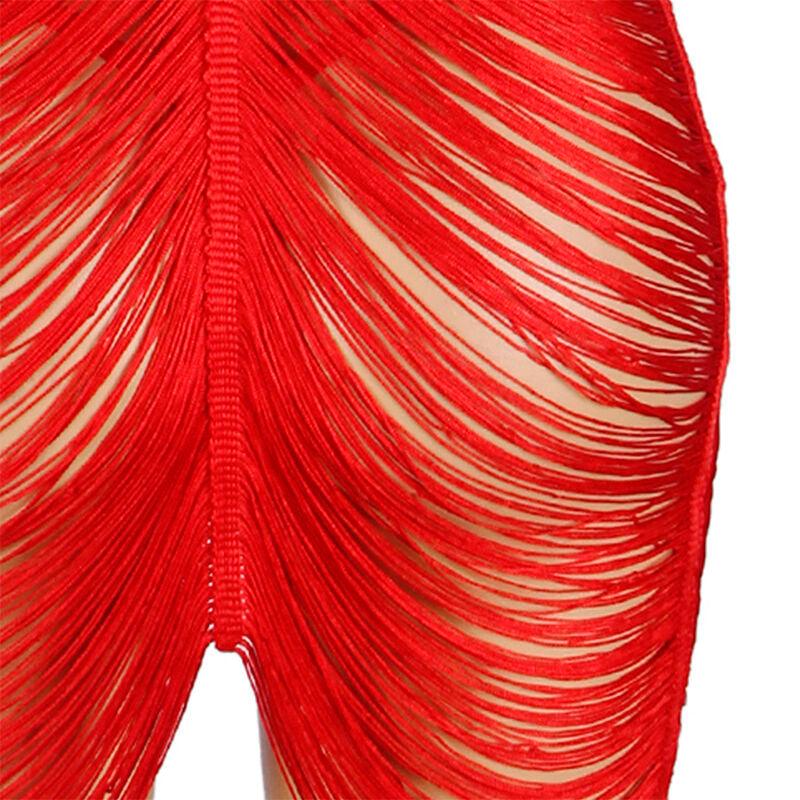 SUBBLIME - 954253 VESTIDO DE FLECOS + TANGA ROJO L/XL - Optelum