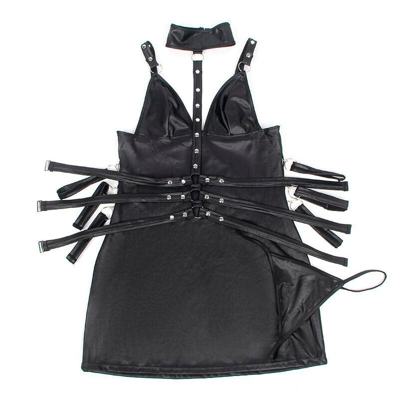 SUBBLIME - 954406 VESTIDO BONDAGE DE CUERO NEGRO S/M - Optelum