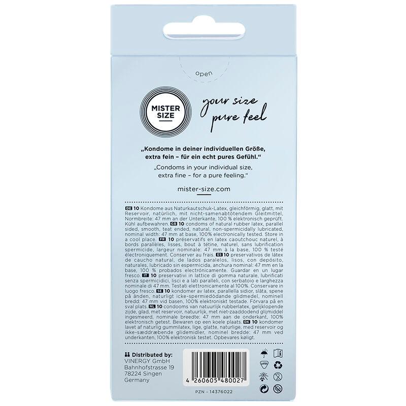 MISTER SIZE - PRESERVATIVOS TALLA XS 47 MM (10 UNIDADES) - Optelum