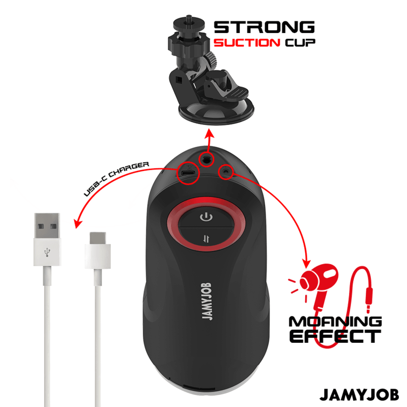 JAMYJOB - GRAVITY MASTURBADOR VAGINA AUTOMÁTICO 5 MODOS DE EMPUJE Y EFECTO SONIDO - Optelum