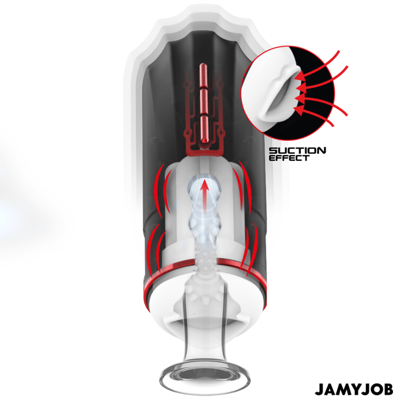 JAMYJOB - MEGABITE MASTURBADOR BOCA AUTOMÁTICO 5 MODOS SUCCIÓN Y VIBRACIÓN - Optelum