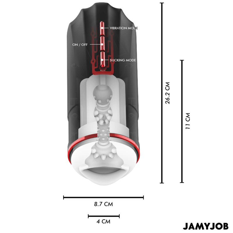 JAMYJOB - MEGABITE MASTURBADOR BOCA AUTOMÁTICO 5 MODOS SUCCIÓN Y VIBRACIÓN - Optelum