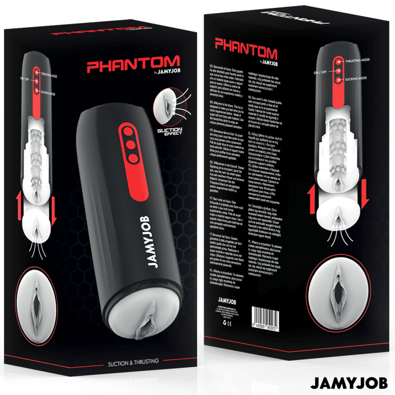 JAMYJOB - PHANTOM MASTURBADOR VAGINA AUTOMÁTICO 5 MODOS SUCCIÓN Y EMPUJE - Optelum