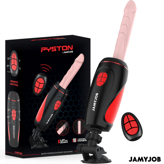 JAMYJOB - PYSTON BASE MASTURBADOR AUTOMÁTICO CON DILDO CONTROL REMOTO - Optelum