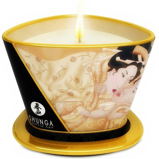 SHUNGA - MINI CARESS BY CANDELIGHT VELA MASAJE VAINILLA 170 ML - Optelum