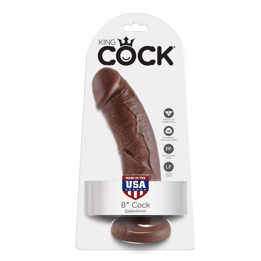 KING COCK - 8 PENE MARRON 20.3 CM - Optelum