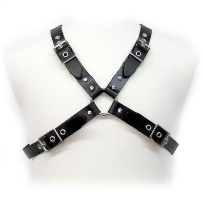 LEATHER BODY - BLACK BUCKLE HARNESS FOR MEN - Optelum