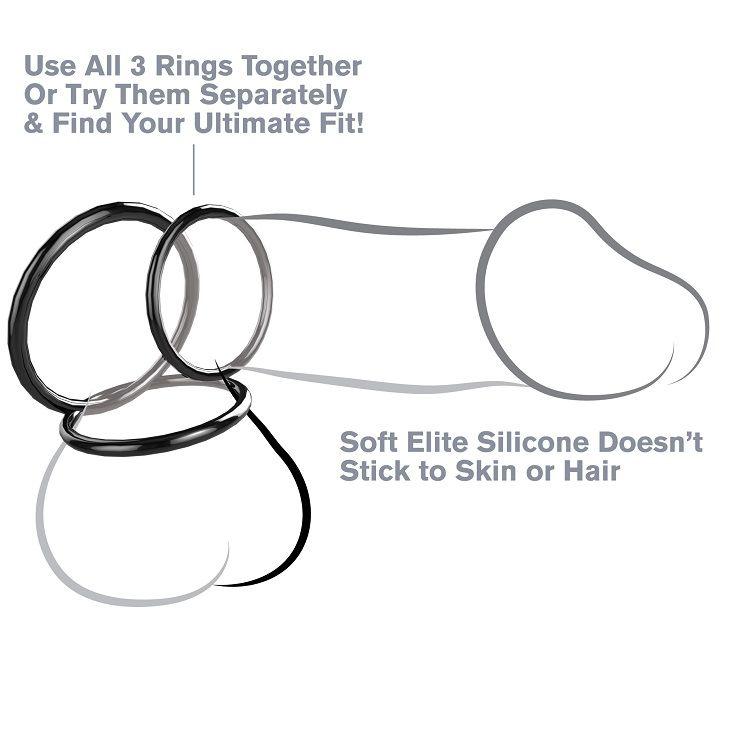 FANTASY C-RINGZ - SET ANILLAS SILICONA STAMINA - Optelum