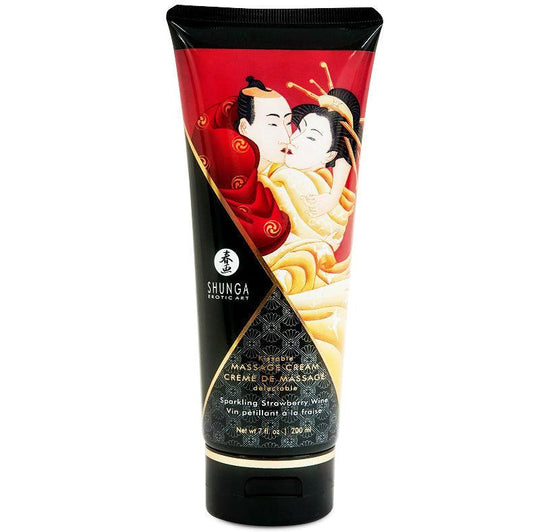SHUNGA - CREMA MASAJE FRESAS Y CAVA 200 ML - Optelum
