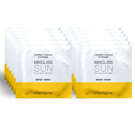 MIXGLISS - LUBRICANTE BASE SILICONA ÁROMA MONOI 12 MONODOSIS 4ML - Optelum