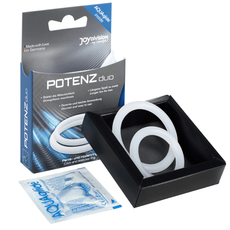 JOYDIVISION POTENZDUO - ANILLOS PARA PENE BLANCO - M - Optelum