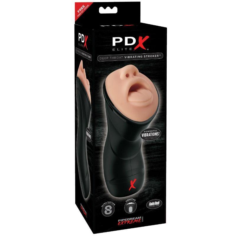 PDX ELITE - STROKER REALISTICO GARGANTA PROFUNDA CON VIBRACION - Optelum