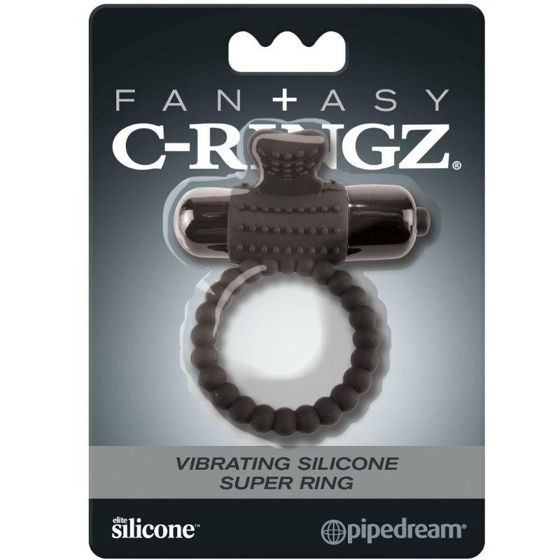 FANTASY C-RINGZ - ANILLO VIBRADOR DE SILICONA NEGRO - Optelum