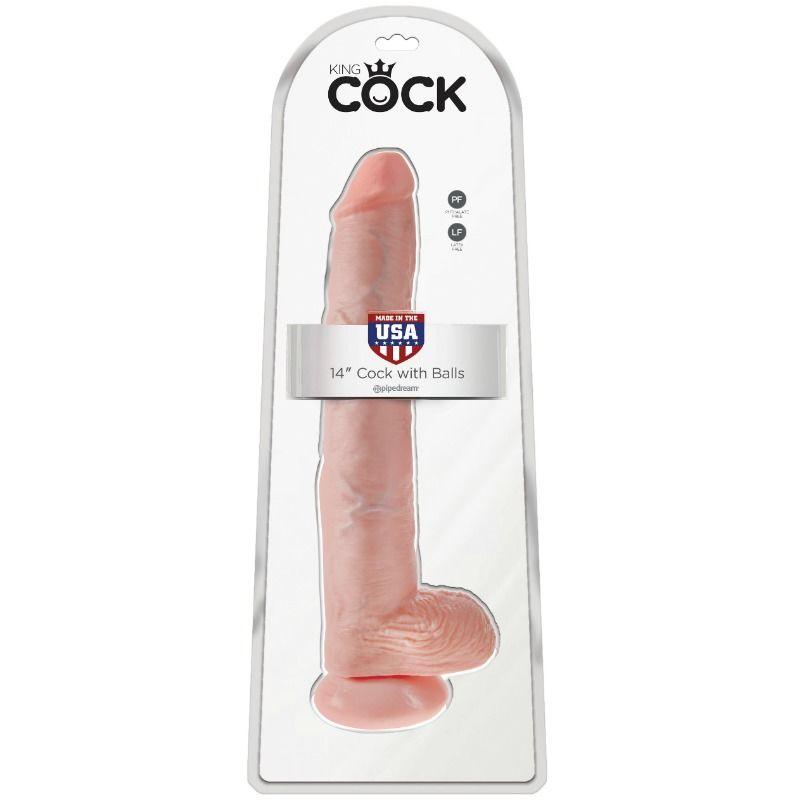 KING COCK - PENE CON TESTICULOS 35.6 CM COLOR NATURAL - Optelum