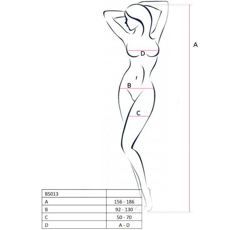 PASSION - WOMAN BS013 BODYSTOCKING BLANCO TALLA UNICA - Optelum