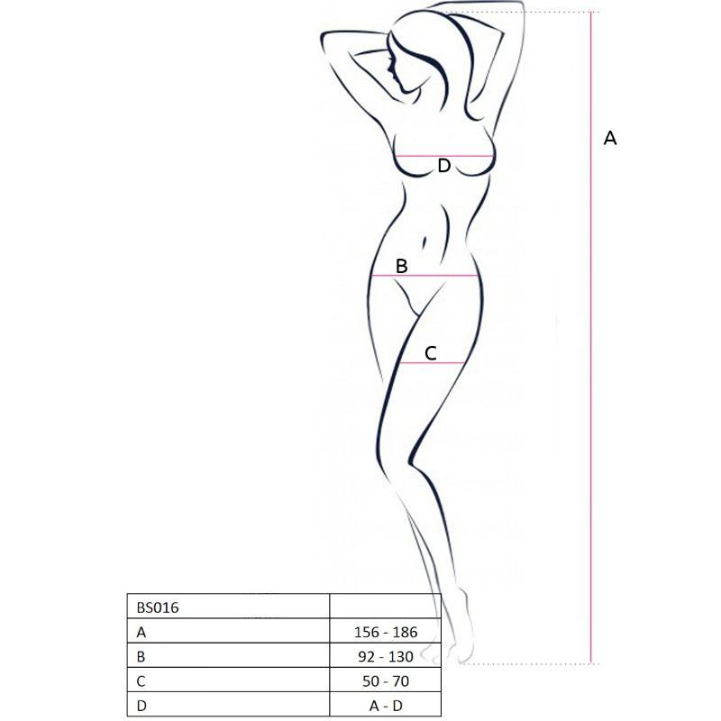 PASSION - WOMAN BS016 BODYSTOCKING NEGRO TALLA UNICA - Optelum