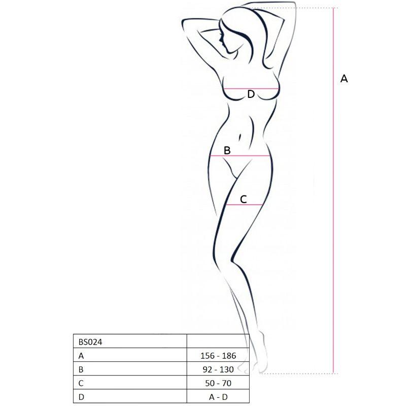 PASSION - WOMAN BS024 BODYSTOCKING BLANCO TALLA UNICA - Optelum