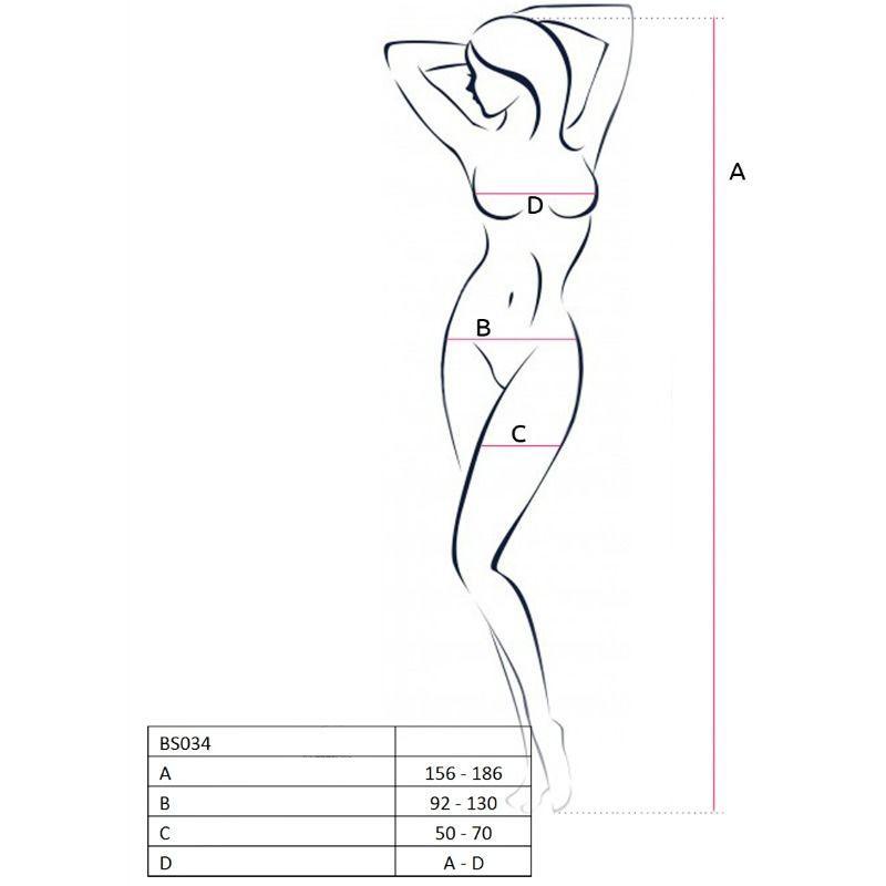 PASSION - WOMAN BS034 BODYSTOCKING ROJO TALLA UNICA - Optelum