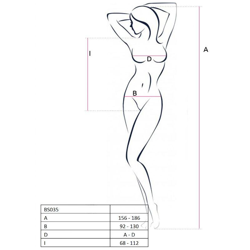 PASSION - WOMAN BS035 BODYSTOCKING NEGRO TALLA UNICA - Optelum