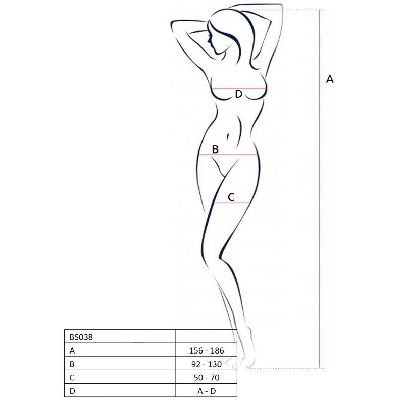 PASSION - WOMAN BS038 BODYSTOCKING BLANCO TALLA UNICA - Optelum