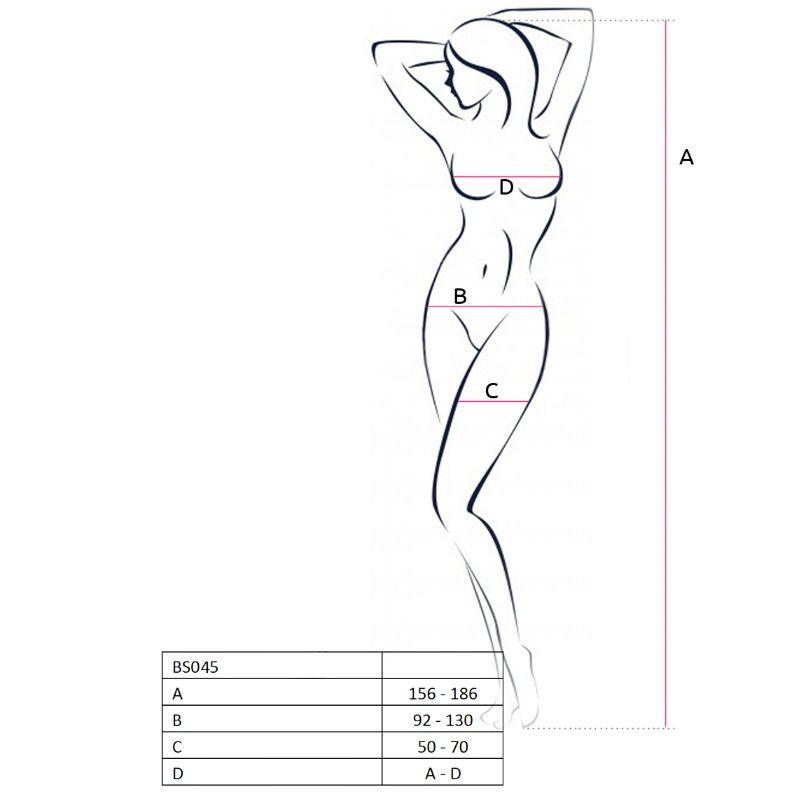 PASSION - WOMAN BS045 BODYSTOCKING BLANCO TALLA UNICA - Optelum