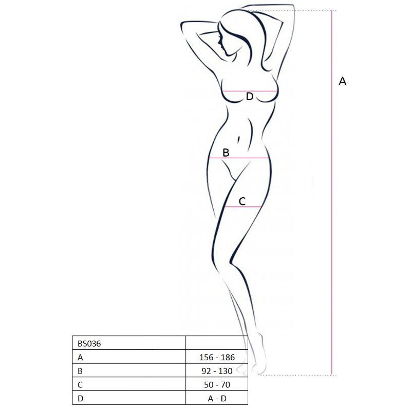 PASSION - WOMAN BS036 BODYSTOCKING BLANCO TALLA UNICA - Optelum