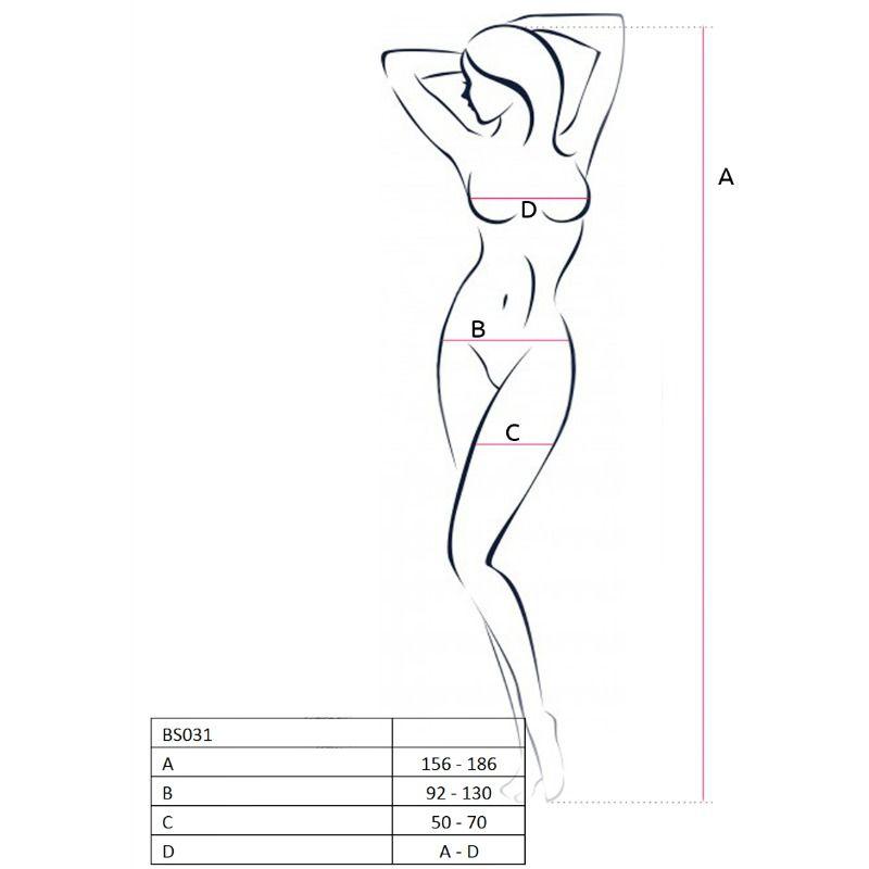 PASSION - WOMAN BS031 BODYSTOCKING NEGRO TALLA UNICA - Optelum