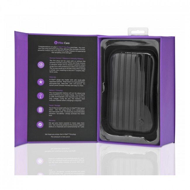 B-VIBE - TRIO CONTROL REMOTO PLUG ANAL LILA - Optelum