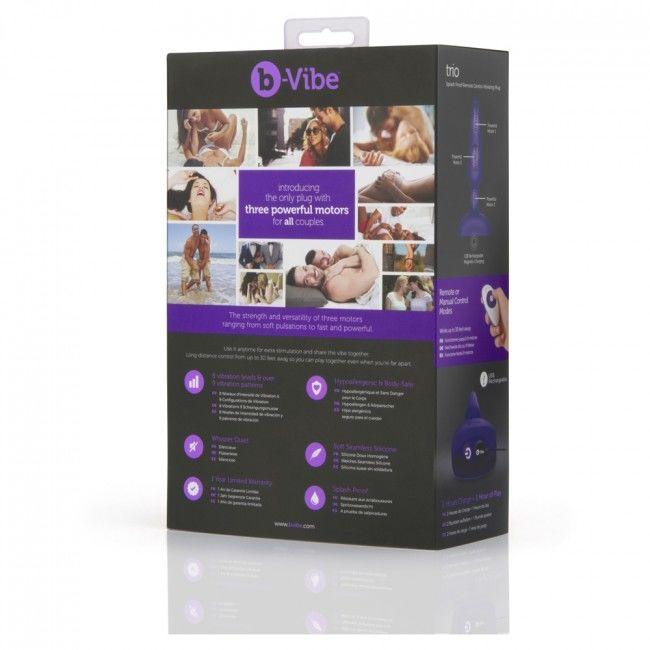 B-VIBE - TRIO CONTROL REMOTO PLUG ANAL LILA - Optelum